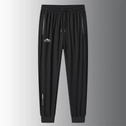 Calça reta de seda de gelo respirável masculina, calça casual, estiramento rápido, esportes de ginástica, corrida, verão, tamanho grande, 7XL, 8XL - Image 4
