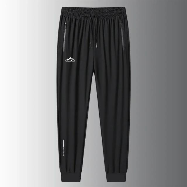 Calça Masculina de Seda Gelada Respirável para Esportes, Rápido Estiramento, Casual e Confortável, Tamanhos Grandes 7XL e 8XL para Verão