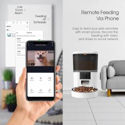 Grande Capacidade Inteligente Alimentador Pet com Câmera, Dispenser Automático Food, Timing Quantitative App, Alimentador Remoto, Cat Acessórios, 4L - Image 3