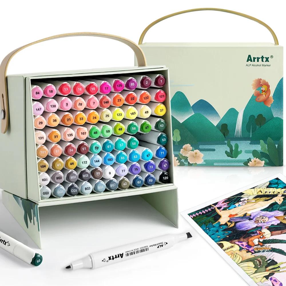 Marcadores de álcool arrtx alp 80 cores pontas duplas marcadores de arte de desenho permanente para artistas adultos coloração ilustração design anime - Image 1