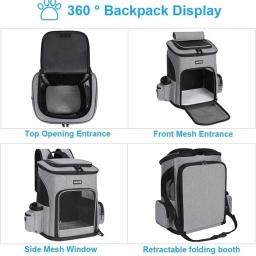 Expansível Pet Carrier Mochila para Cães e Gatos, Malha Respirável, Saco Dobrável, Sob 18 lb - Image 3