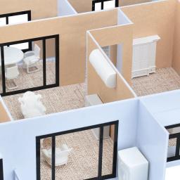Casa Pré-fabricada Montagem Modelo Kits, Escala Miniatura, Construção Arquitetura, Roombox Mockup Container, Diorama Construção, 1:50 - Image 3