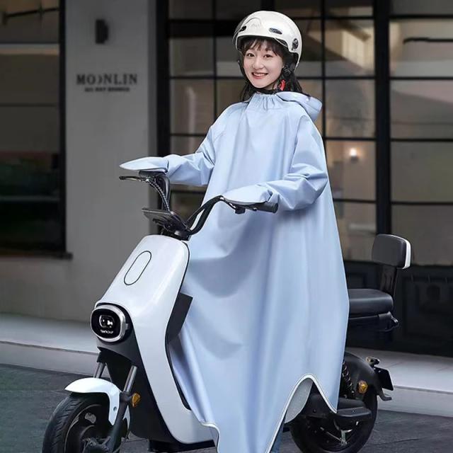 Capa de Chuva Longa para Motocicleta Elétrica e Ciclismo Masculino - Equipamento Impermeável para Atividades ao Ar Livre