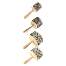 De madeira Cabasa mão Shaker, instrumento de percussão com contas de metal, percussão Shaker, diversão para tocar em casa, música, educação banda - Image 1