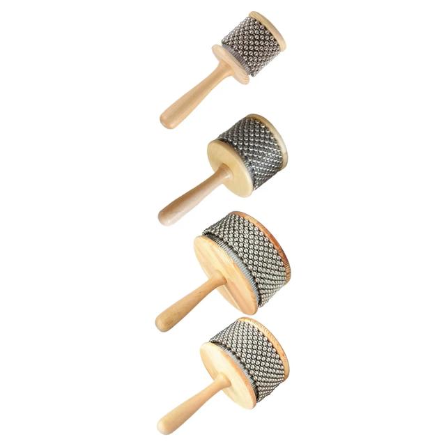 Shaker de Madeira Cabasa com Contas de Metal - Diversão e Aprendizado Musical em Casa