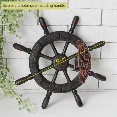 Ornamentos Artesanais de Madeira para Decoração de Bar em Estilo Mediterrâneo com Âncoras Retrô e Acessórios de Parede