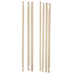 Double End Bamboo Tunisian Crochet Ganchos, Conjunto de agulhas de tricô, Artesanato de tecelagem ergonômico - Image 1