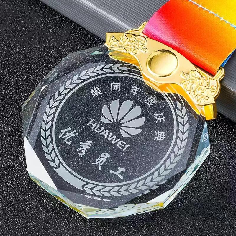 Cristal Medalha Octogonal Personalizado DIY Vidro Prêmios para Dança Cantar Esporte Competição Troféu Lembrança Crystal Craft Gift - Image 1