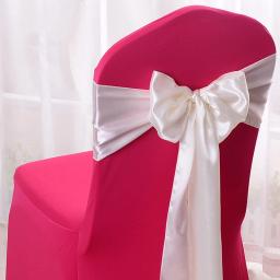 Cetim arco faixas para cadeira, nós, fita para casamento, borboleta laços para festa, evento, banquete do hotel, decoração para casa, 10 PCs, 100PCs - Image 4