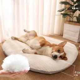 Engrossar macias almofadas para cães, Camas de cachorro laváveis removíveis, Chão do canil de inverno, Forma Oval, Pet Dormir Colchão - Image 6