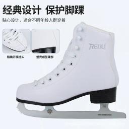 Patins de gelo de couro genuíno para crianças, confortáveis com lâmina, engrossar sapatos quentes de PVC, iniciantes seguros à prova d'água - Image 2