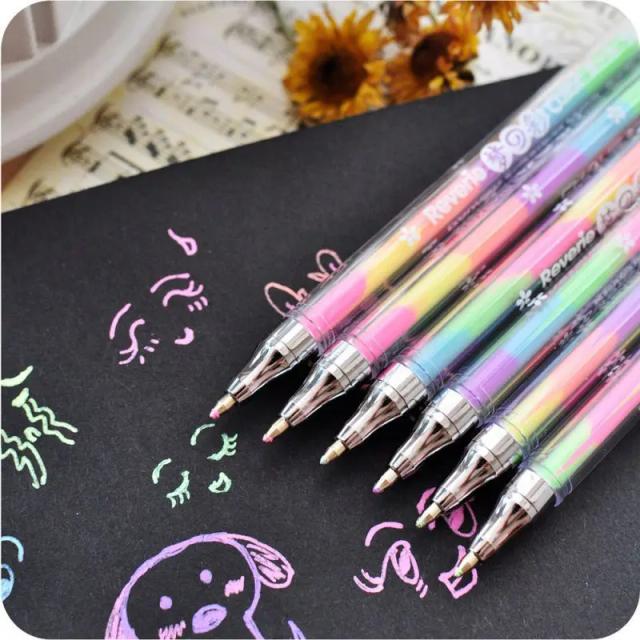 Conjunto de 6 Canetas Highlighter Coloridas para Artistas: Ideal para Estudantes e Pintura Criativa