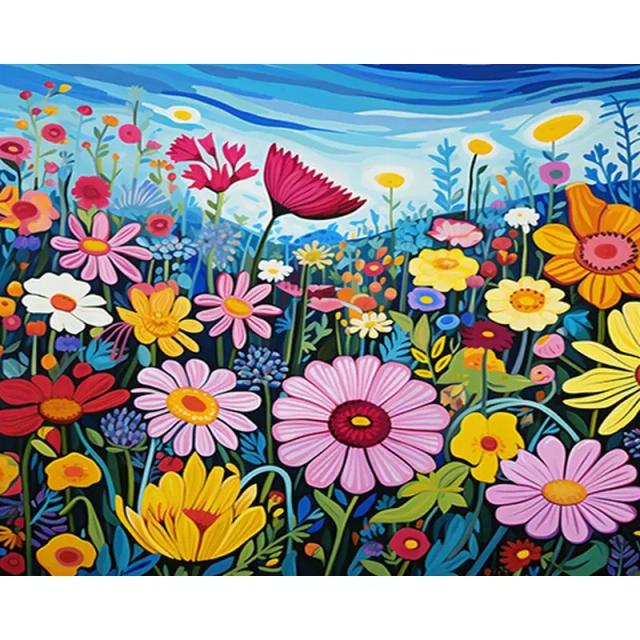GATYZTORY - Kit de Pintura por Números de Flores em Tela, Arte Manual para Decoração de Interiores