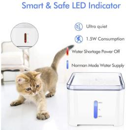 Fonte de água para gatos de estimação, 2l, dispensador automático de água para cães, iluminação elétrica led, usb, bebedouro para gatos, tigela - Image 4