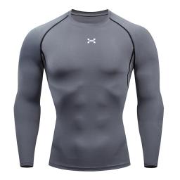 Homens e mulheres manga longa compressão treino, correndo t-shirt, jogging esporte camisola, Fast Dry Fitness Tees, Gym Tops - Image 5
