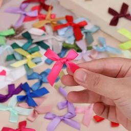 Fita de cetim arcos para handwork, decoração de flores artesanais, decoração do partido DIY, tamanho pequeno, 4cm, 50 pçs/pacote - Image 1