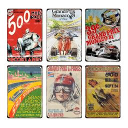 Monaco corrida estanho sinais placa de metal garagem barra parede casa loja arte decoração do vintage ferro pintura poster casa cuadros - Image 2