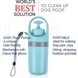 Scooper de cocô portátil com distribuidor de saco, peso leve, garra para cães, Pet Cleaner Tool - Image 5