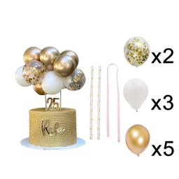 Conjunto de 10 balão de látex e lantejoulas de metal para bolo, decoração colorida para festa de aniversário casamento, chá de bebê - Image 2