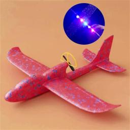 Avião de espuma elétrico planador mão jogar avião com luz led aviões de vôo automático ao ar livre crianças brinquedos para crianças meninos presentes - Image 6