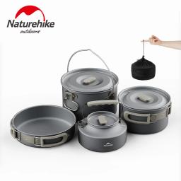 Naturehike conjunto de panelas de acampamento ao ar livre pote kit utensílios de mesa cozinhar chaleira de água pan talheres de viagem caminhadas piquenique turista - Image 1