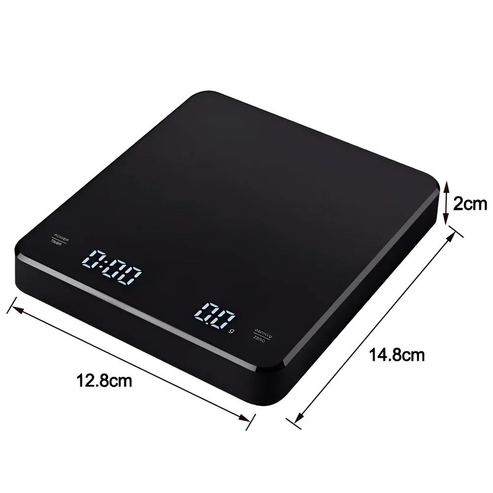 1 conjunto de balança de café eletrônica com almofada de silicone balança de café digital com temporizador display led carregamento usb uso em café em casa bom presente - Image 1