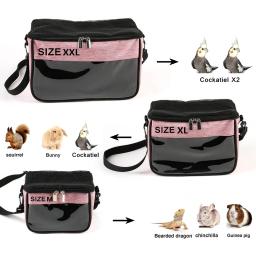 Portátil pequeno animal de estimação parrot transportadora pássaro viagem gaiola porquinho da índia saco hamster rato esquilo açúcar planador coelho para animais de pouco peso - Image 3