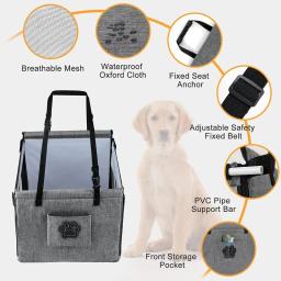 Car Seat Estável Portadores para Animais de Estimação, Acessórios para Cães, Seguro, Portátil, Filhote de Cachorro Cestas, Protetor De Malha, Impermeável, Ao Ar Livre, Suprimentos - Image 3