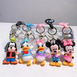 Mickey mouse chaveiro minnie pato donald anime figura de ação brinquedo kawaii dos desenhos animados moda boneca chaveiro saco carro pingente presente do miúdo - Image 1