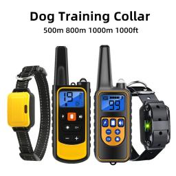 1000m 800m coleira de treinamento do cão elétrico pet controle remoto vibração som choque anti casca parar cães suprimentos à prova dwaterproof água plugue da ue - Image 1