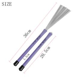 Retrátil Drum Brushes para Jazz Cajon Bateria, Multicolor Instrumento Musical, Percussão Peças, Alta Qualidade, 2Pcs - Image 4