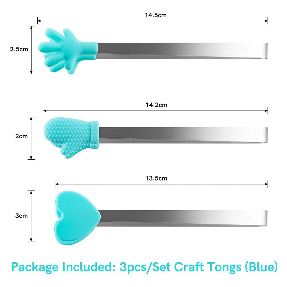 3 pçs/set silicone resistente ao calor pinças artesanais ferramentas para projetos de gravação de calor antiderrapante lidar com pinças ferramenta para segurar cartões artesanato - Image 1