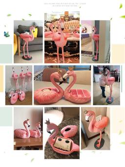 Flamingo resina tecido caixa estátua, ornamento criativo, sala de estar, decoração interior, escultura, casa, WC, artesanato decorativo personalizado - Image 2