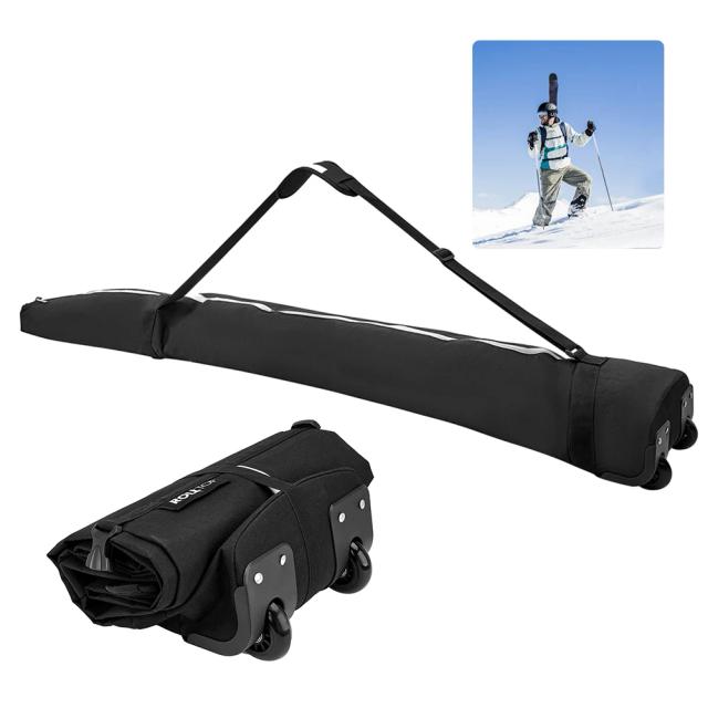 Bolsa de Snowboard com Rodas para Transporte e Armazenamento de Equipamentos de Esqui de Inverno - 194cm