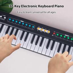 Teclado Eletrônico Portátil de 37 Teclas, Mini Piano Órgão, Instrumento Musical, 8 Tons, 6 Ritmos, 10 Demo para Iniciantes - Image 5