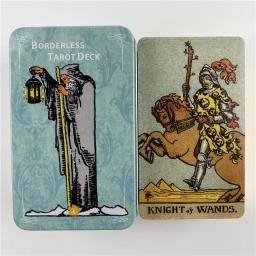Caixa de metal dourada edition sem fronteiras, baralho de cartas de tarô com guia de papel, visão em inglês, jogos de tabuleiro clássicos - Image 5