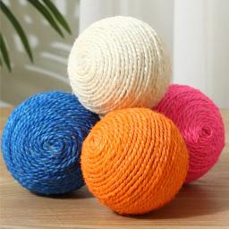 Sisal Ball Teaser para Pet, Mastigação, Scratch Toy para Gatinho, Limpeza Interativa dos Dentes, Anti Mordida, Bola de Gato, Pet Supplies, 8cm - Image 4