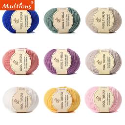 Fio de Lã Merino para DIY, lenço, xale macio, fio de pelúcia, pentado e médio, suéter artesanal, 50g - Image 1