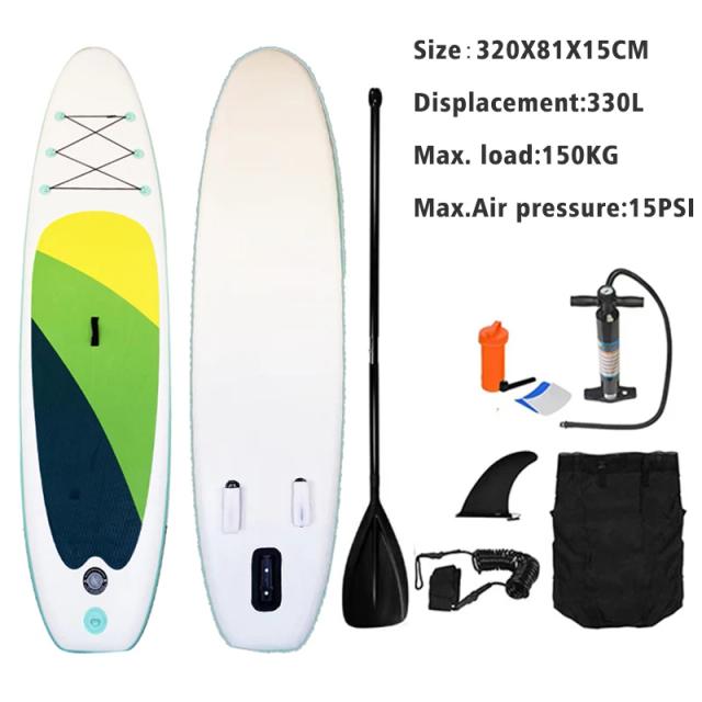Prancha Inflável Stand Up Paddle Board com Acessórios: SUP Dupla Camada Ideal para Surf, Caiaque e Pesca