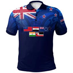 Nova Zelândia Rugby Impressão Polo Camisa para Homens, 3D Bandeira T-Shirt, Maori Padrões, Moda Roupas Vintage, NZ WAITANGI, Gráfico - Image 3