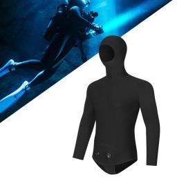 Top masculino de wetsuit com capuz, mergulho livre e caiaque subaquático, adultos - Image 4