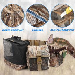 Dove cinto com bolsa de jogo concha garrafa sacos camo pássaro bolsa ajustar 6mm respirável malha grossa cinto tiro caça treinamento do cão - Image 5