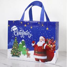 Sacolas de tecido não tecido de Natal, Papai Noel, Homem De Neve Impresso, Embalagem De Presente De Doces, Favores De Crianças, Presente De Ano Novo, Sacolas De Compras - Image 4