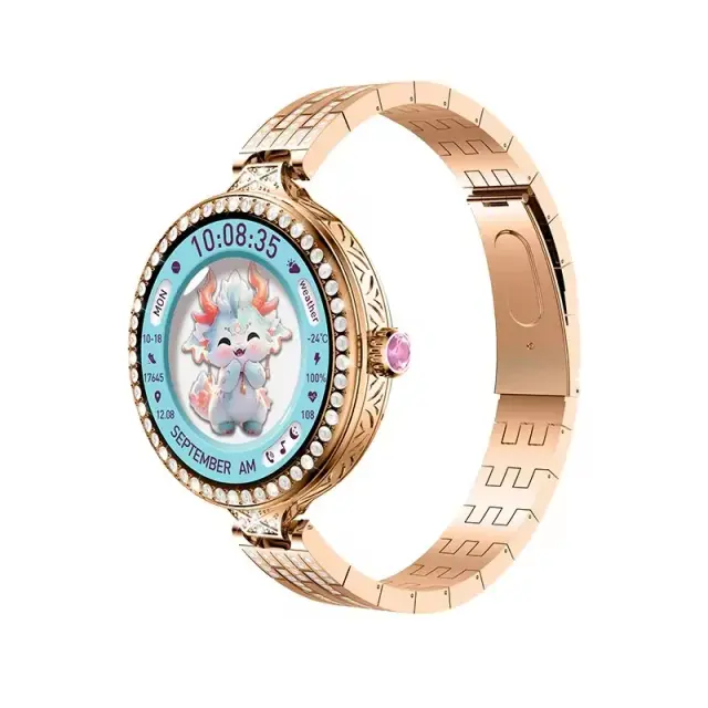 Mini Relógio Inteligente para Mulheres: Smartwatch Fitness com NFC, Chamadas Bluetooth, Assistente de Voz e Monitor de Saúde