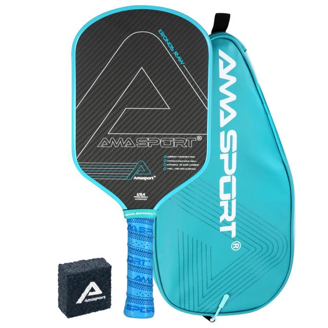 Raquete AMASGAME de Pickleball para Jogadores Avançados com Tampa e Superfície Texturizada em Carbono 3K