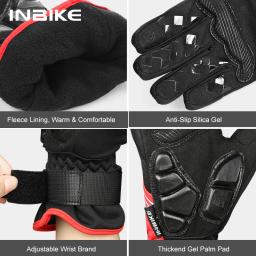 Inbike inverno luvas de ciclismo almofada gel térmica bicicleta mtb luvas estrada esporte ao ar livre luva para ciclismo acessórios à prova vento - Image 6
