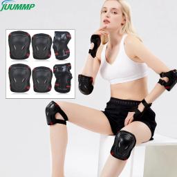 6 pçs skate patinação no gelo equipamentos de proteção cotoveleiras guarda segurança pulso ciclismo equitação joelho protetor para crianças adultos - Image 1
