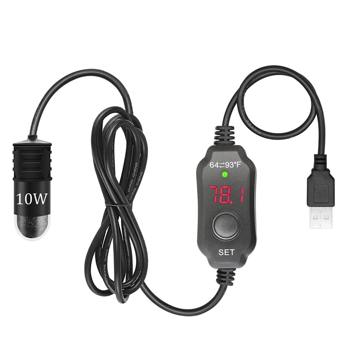 Mini aquecedor de aquário com display digital, pequeno aquário, temperatura constante, haste de aquecimento ajustável, usb, 5v, 2a, 10w - Image 1