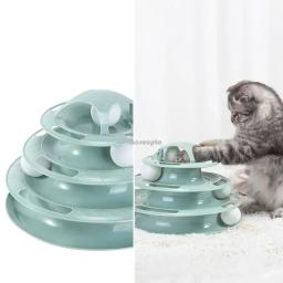 3/4 níveis gatos brinquedo torre faixas gato brinquedos interativos gato inteligência treinamento placa de diversões torre produtos para animais estimação gato túnel - Image 2
