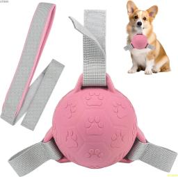 ATUBAN-Brinquedo bola de futebol com alças, brinquedo interativo de borracha, presente ideal para cães, adequado para cabo de guerra e brincadeiras ao ar livre - Image 1